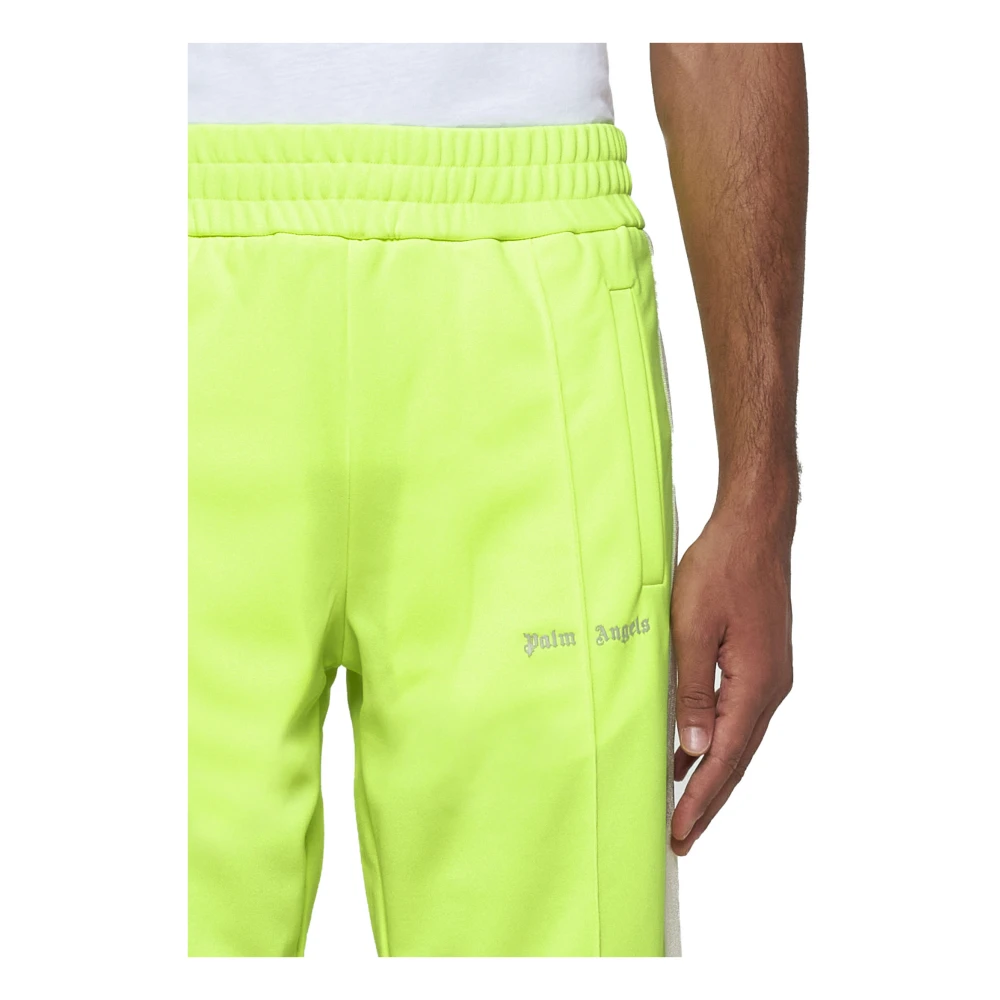 Palm Angels Fluo Gele Track Pants met Strepen Green Heren