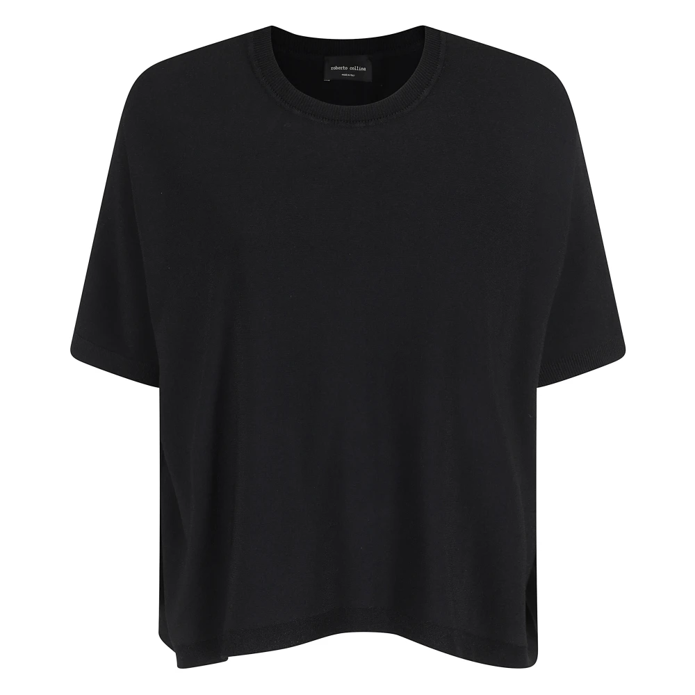 Roberto Collina Stijlvolle Ronde Hals Trui Black Dames