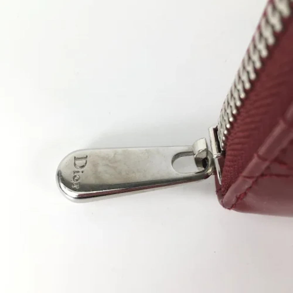 Dior Vintage Pre-owned Leather wallets Red Dames