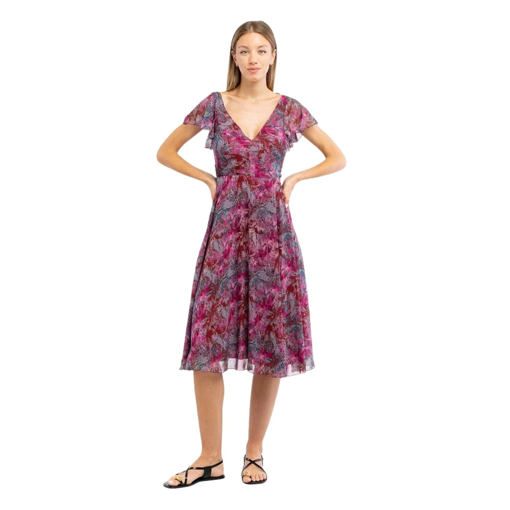 Patrizia Pepe Femme Violet - Robe Midi Éclatante - Robes - Taille: 38 Fr