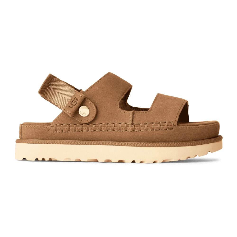 Ugg Women's Brown Flat Sandals, 7 Uk, Goldenstar Glide Sandals Chestnut