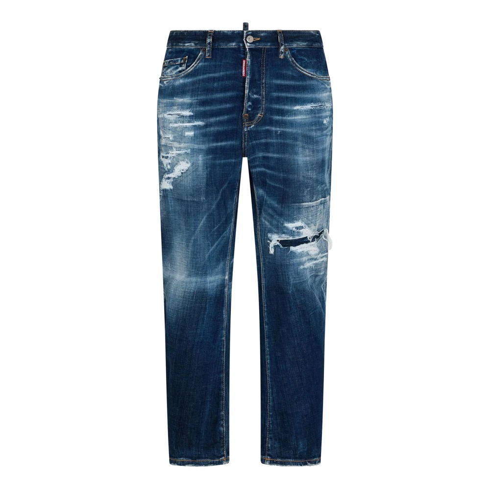 Dsquared2 Blauwe Denim Jeans met Verwassen Effect Blue Heren