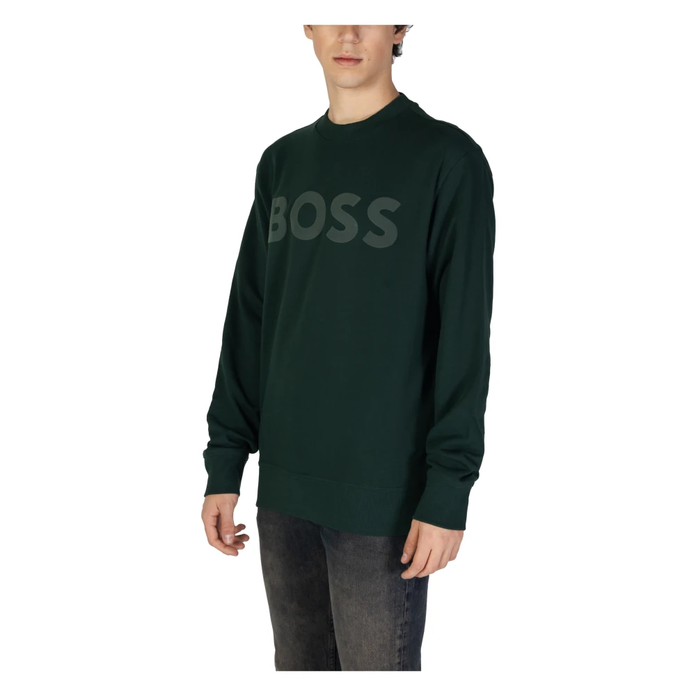 Hugo Boss Groene Katoenen Sweatshirt met Lange Mouwen Green Heren