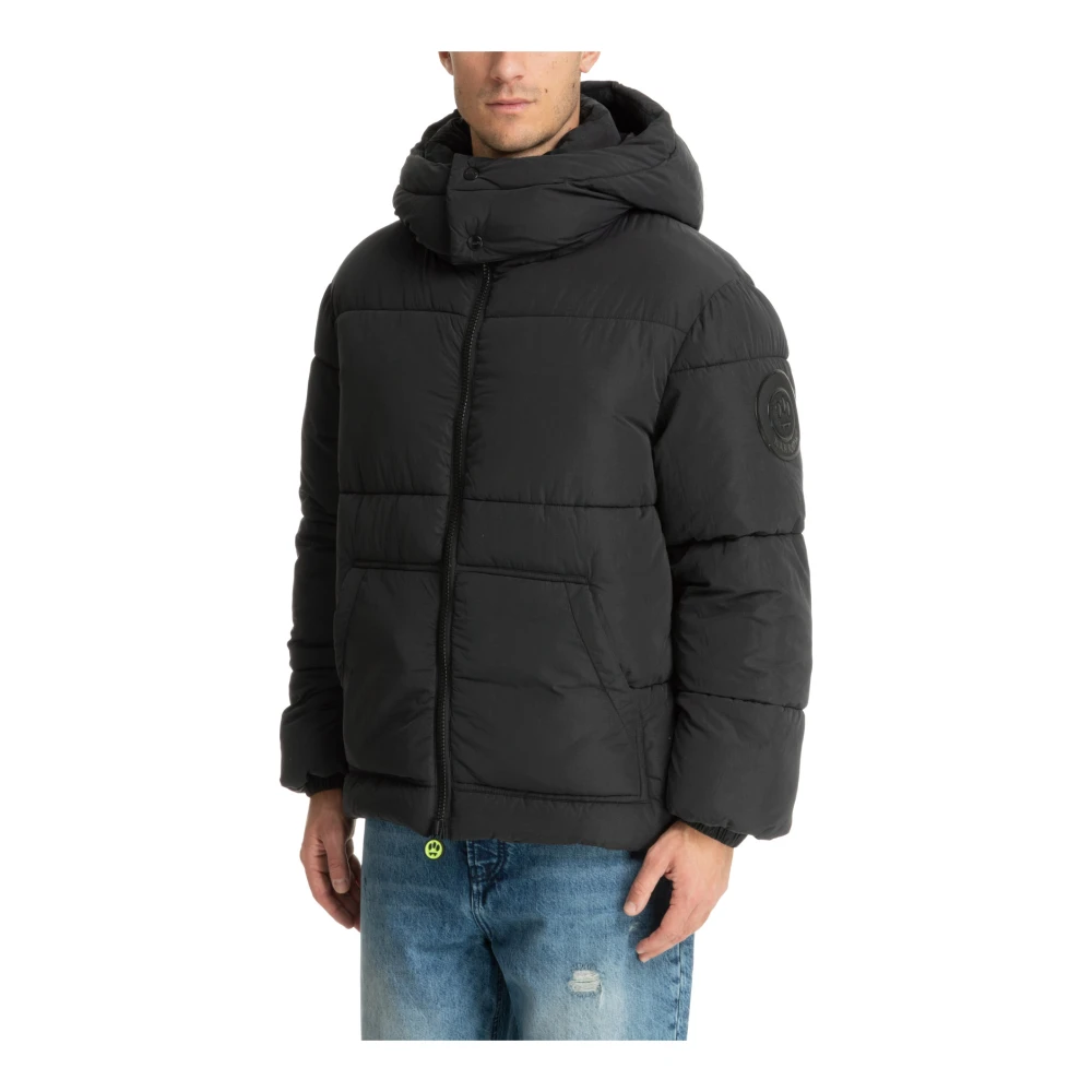 Barrow Zip-Up Gewatteerde Jas met Afneembare Capuchon Black Heren