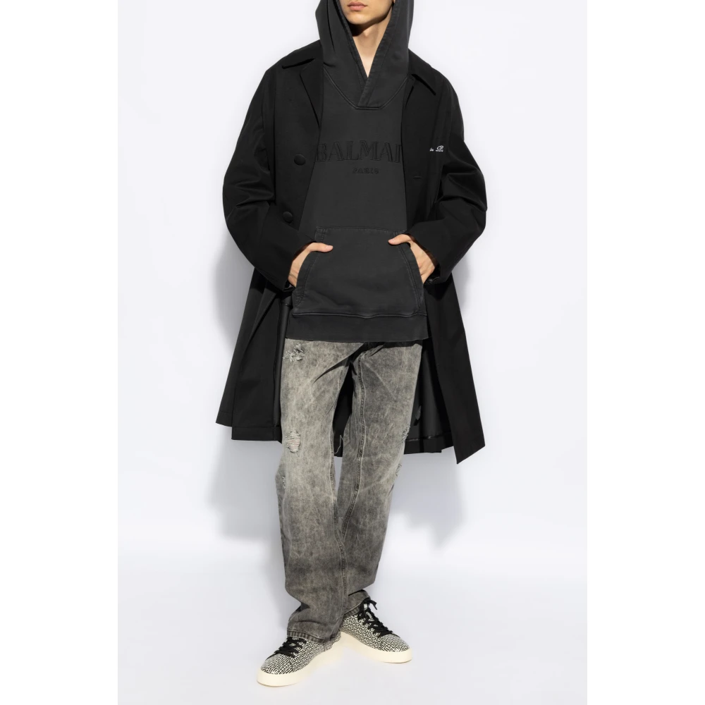 Balmain Sweatshirt met logo Black Heren