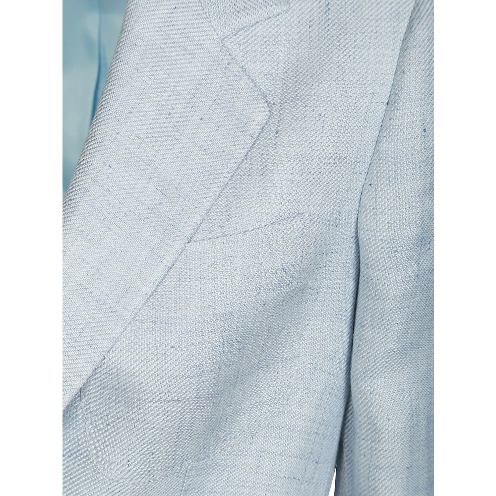 Tagliatore Denim Effect Single-Breasted Jas Blue Dames