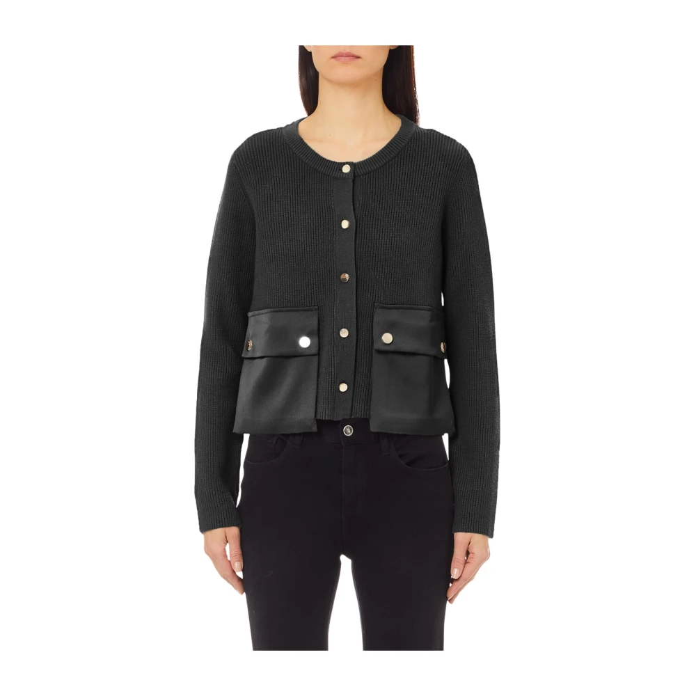 Liu Jo Zwart Vest Trui Elegant Veelzijdig Black Dames