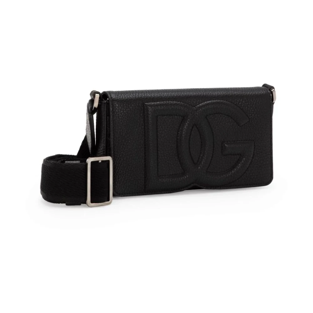 Dolce & Gabbana Zwarte Leren Crossbody Tas Black Heren