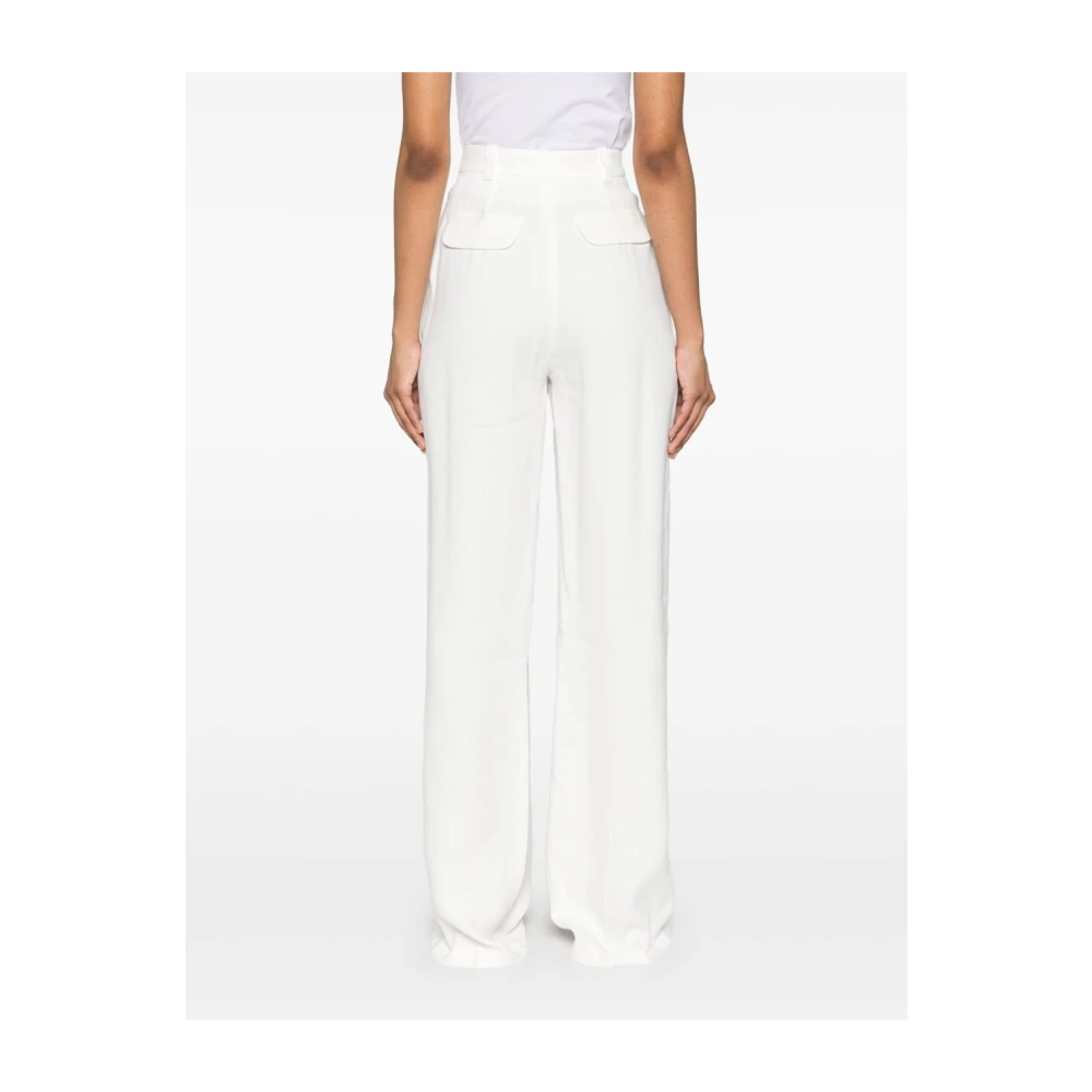 Elisabetta Franchi Ivoor Broek met Voorknoopsluiting Beige Dames