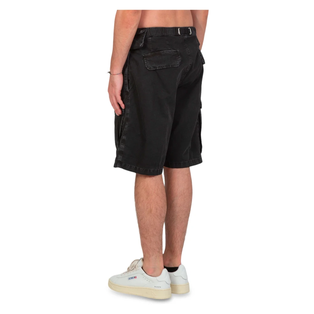 White Sand Katoenen Multi-Pockets Shorts Black Heren