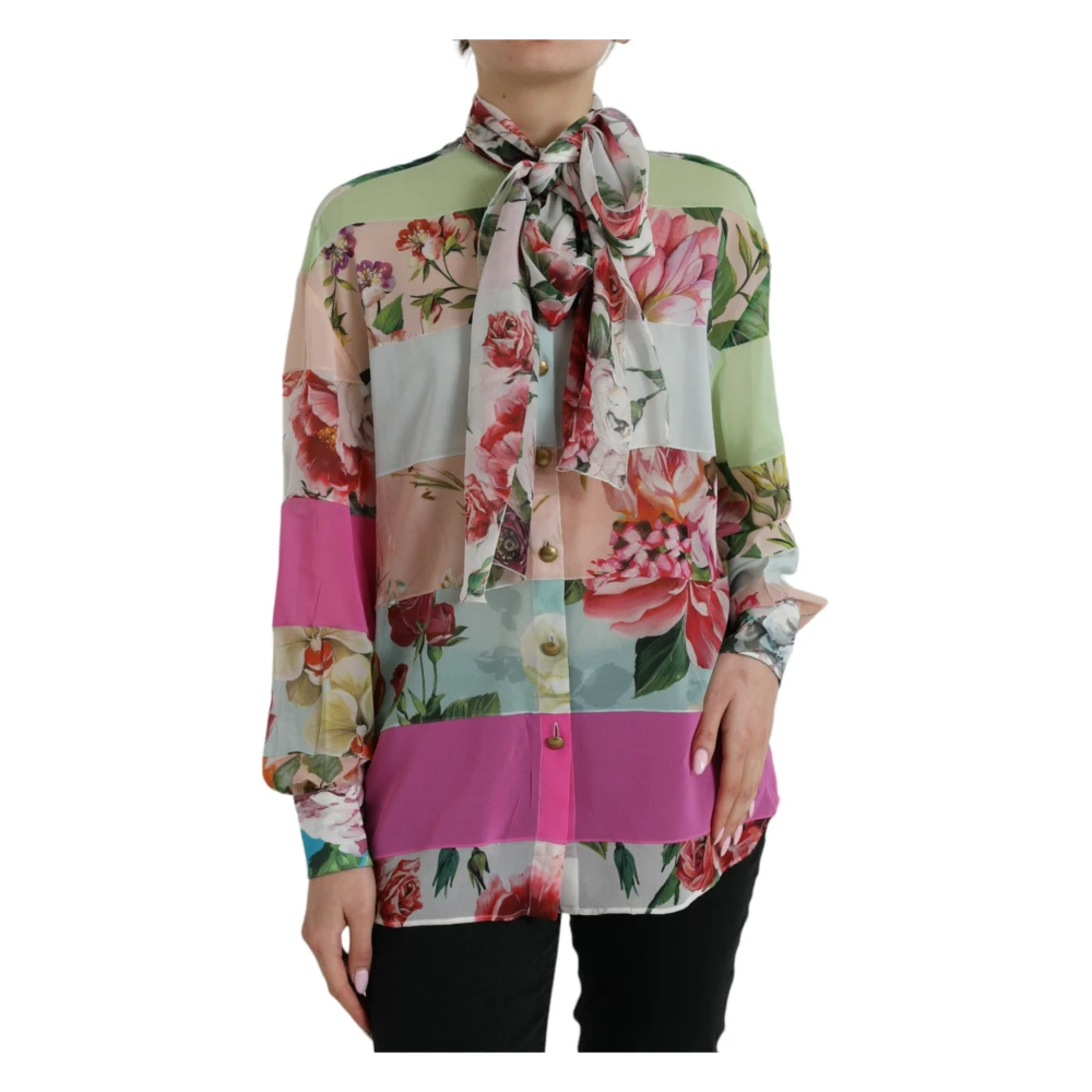 Dolce & Gabbana Women's Luxurious Multicolor Silk Blend Top