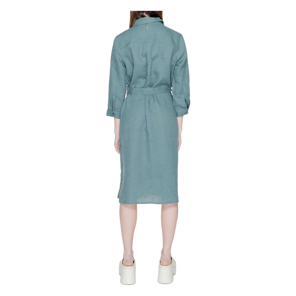 Street One Groene Linnen Knoopjurk Green Dames