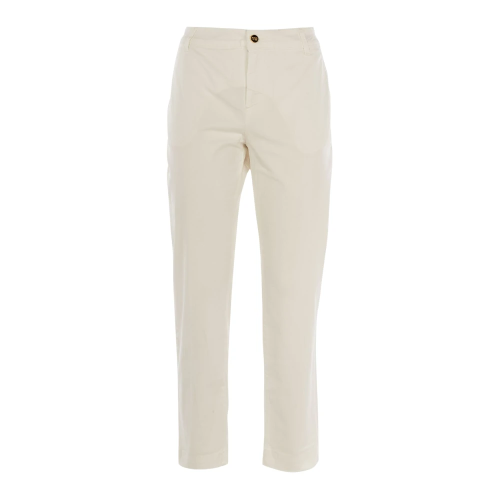 Fracomina Effen Kleur Chino Broek voor Vrouwen Beige Dames