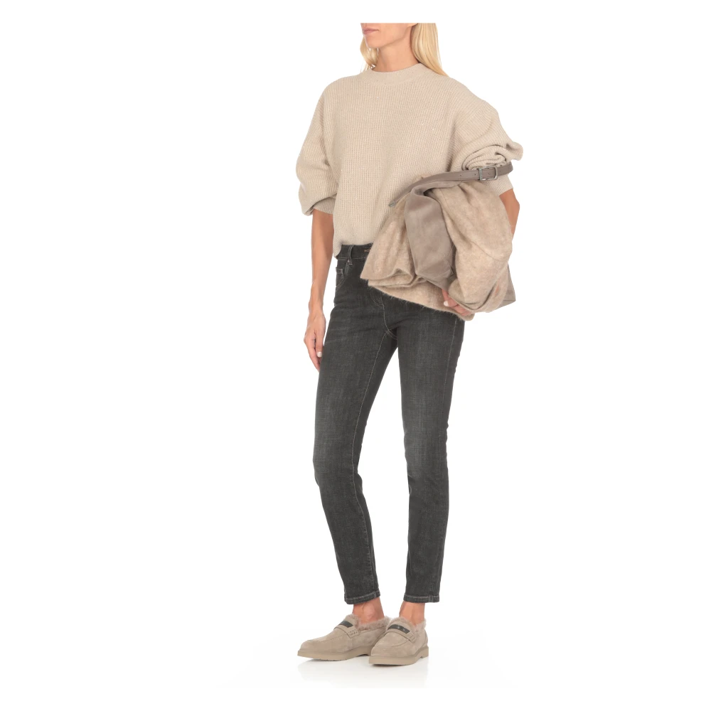 BRUNELLO CUCINELLI Paillet Crew Neck Sweater Beige Dames