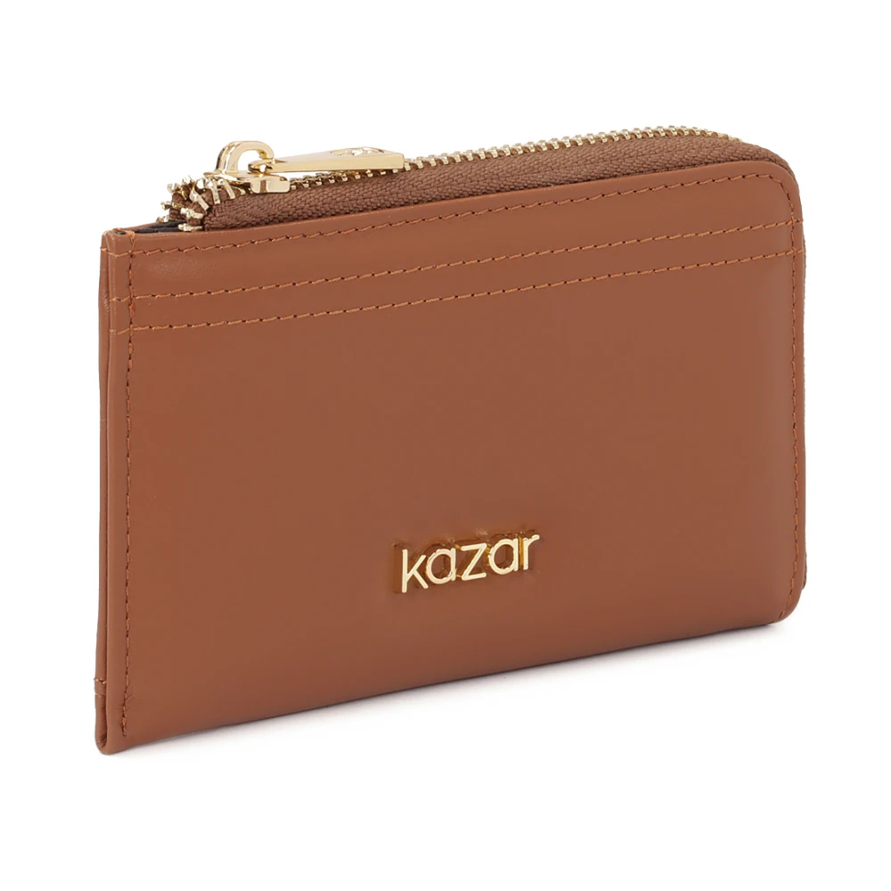 Kazar Kleine leren portemonnee Brown Dames