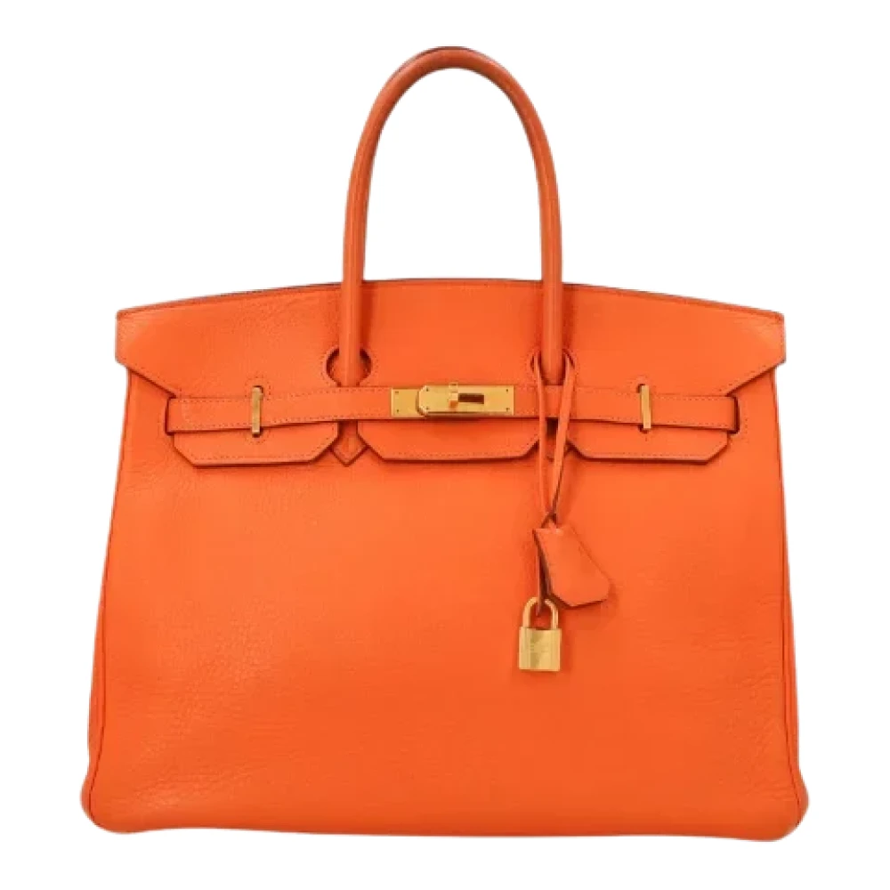 Hermès Vintage Pre-owned Leather handbags Orange Dames