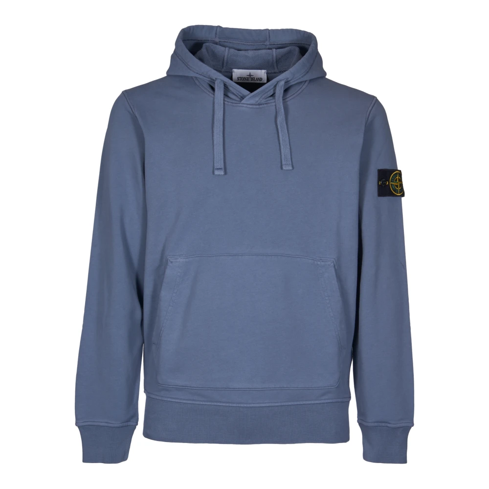 Stone Island Blauwe Biologisch Katoenen Hoodie Blue Heren