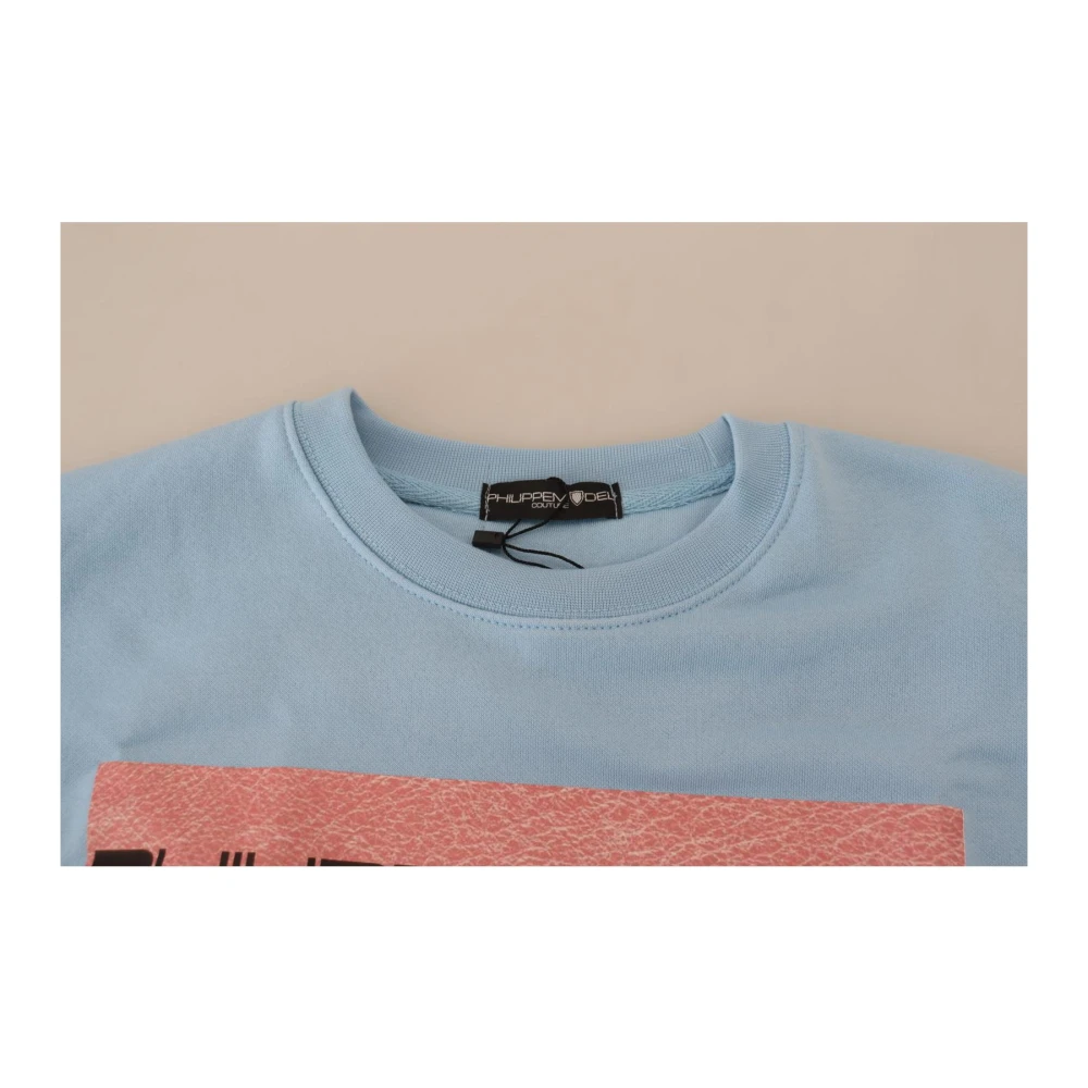 Philippe Model Lichtblauwe Logo Bedrukte Trui Blue Dames