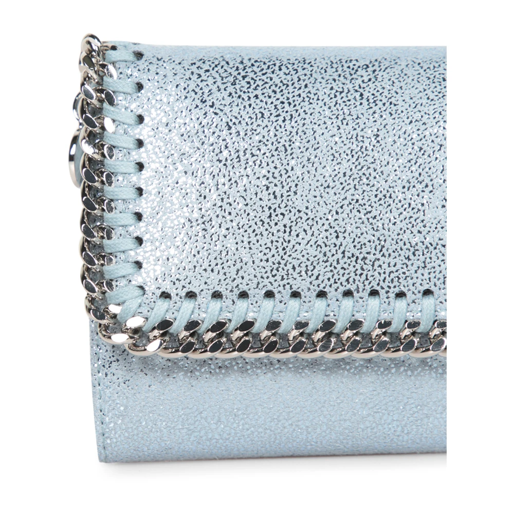 Stella Mccartney Stijlvolle Metallic Blauwe Kettingportemonnee Blue Dames