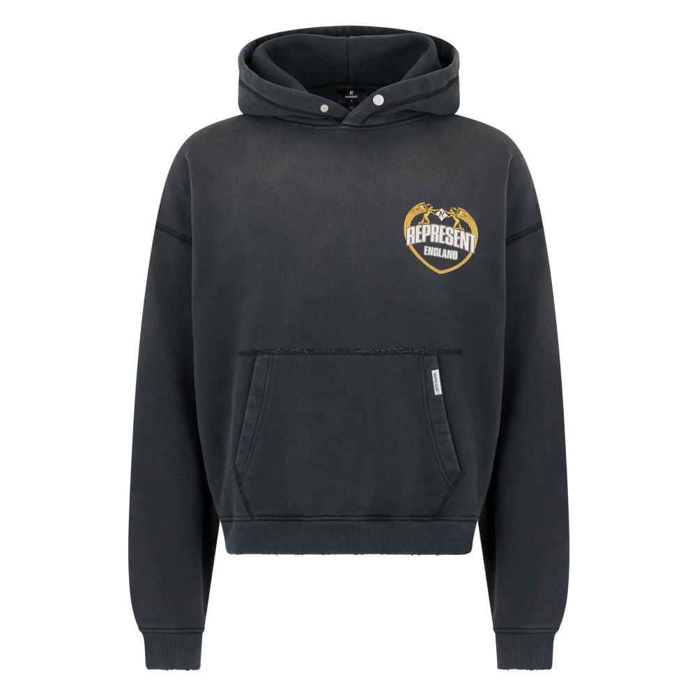 Represent Men's Gray Angel Border Hoodie - Hoodies - L - Sweatshirts & Hoodies