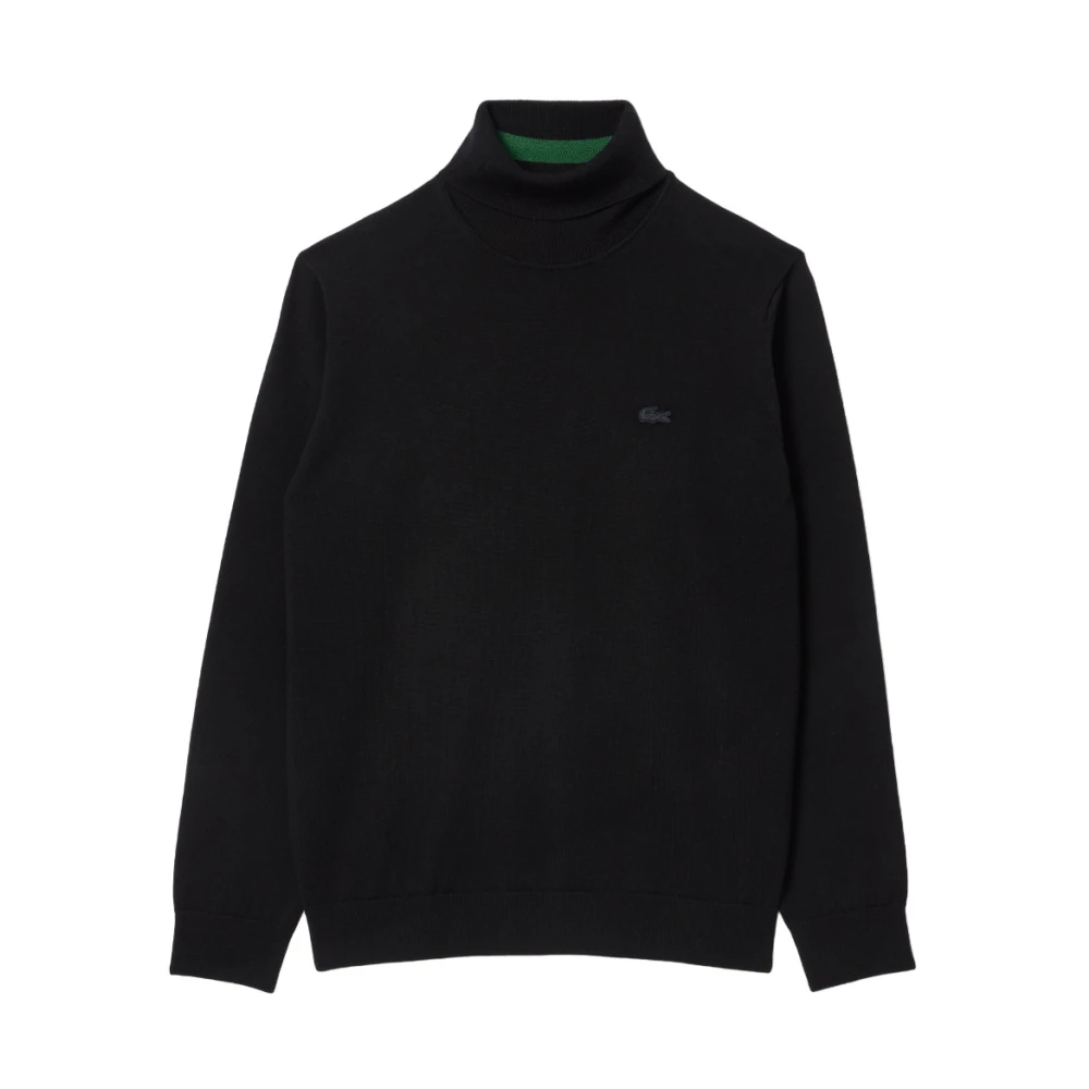 Lacoste Men's Black Merino Wool Turtleneck Jumper - Turtlenecks - 3XL - Knitwear