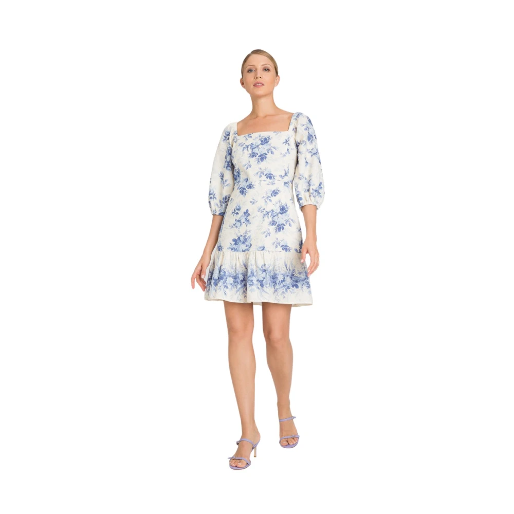 Twinset Women's Multicolor Short Floral Linen Dress - Short Dresses - L - Dresses