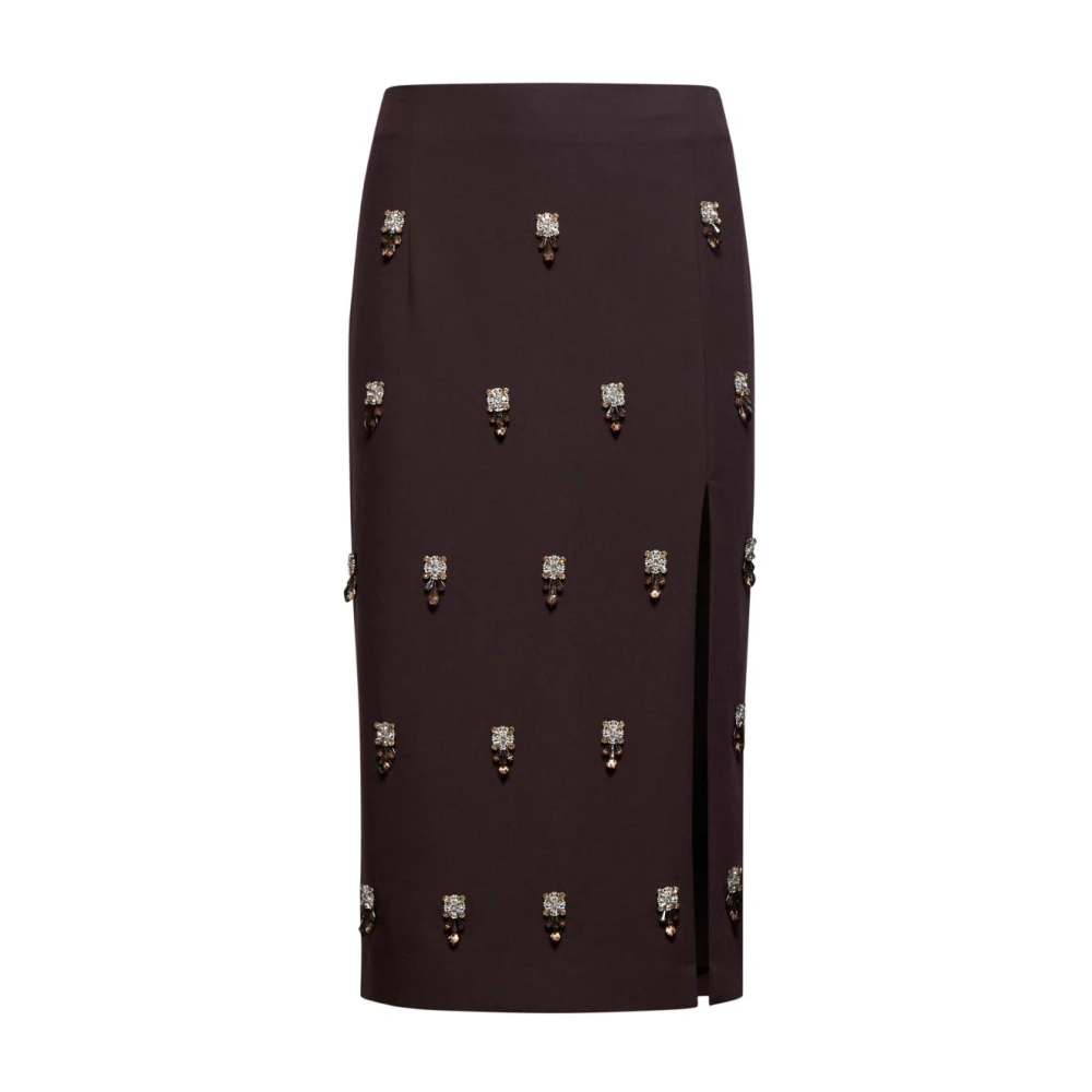 Silvian Heach Donna Marrone - Gonna Con Dettagli Gioiello - Skirts - L