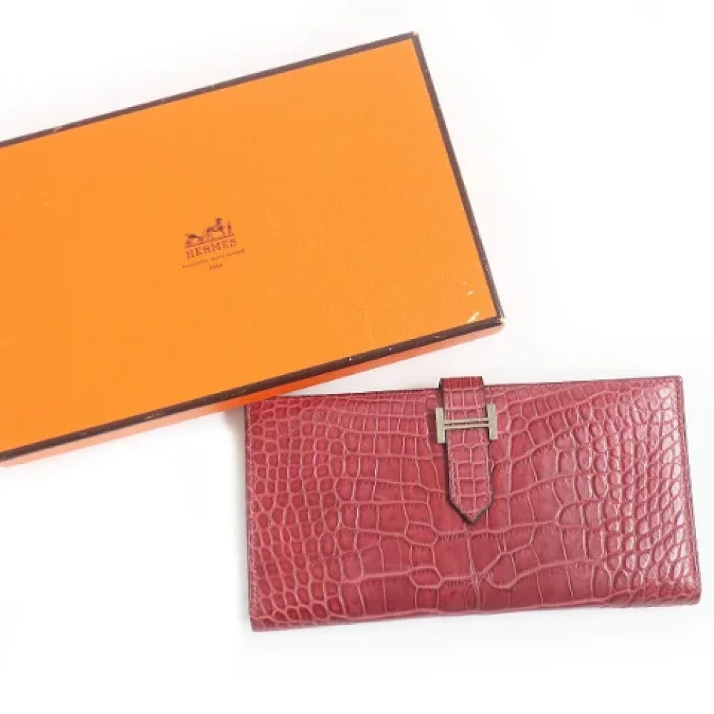Hermès Vintage Pre-owned Leather wallets Red Dames
