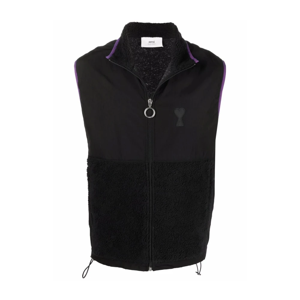 Ami Paris Svart Logo Gilet Vest Jacka Black, Herr