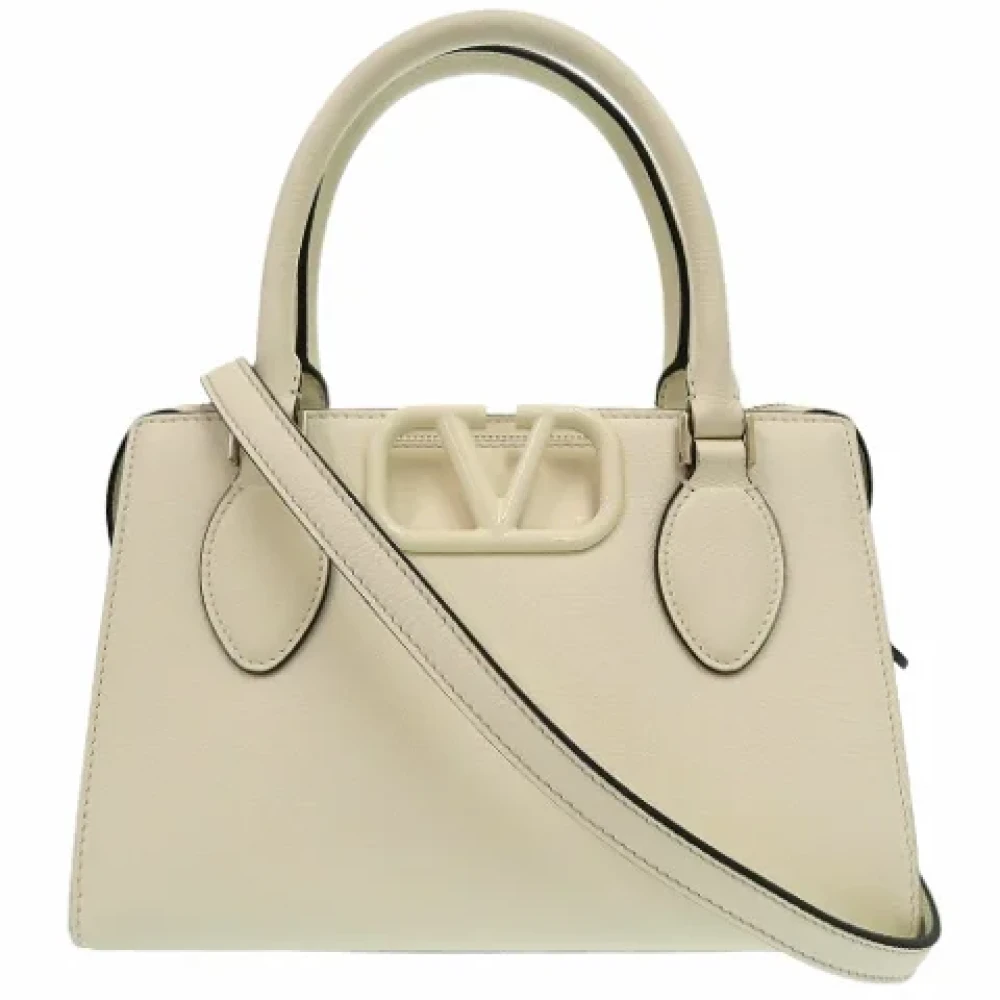 Valentino Vintage Pre-owned Leather handbags Beige Dames