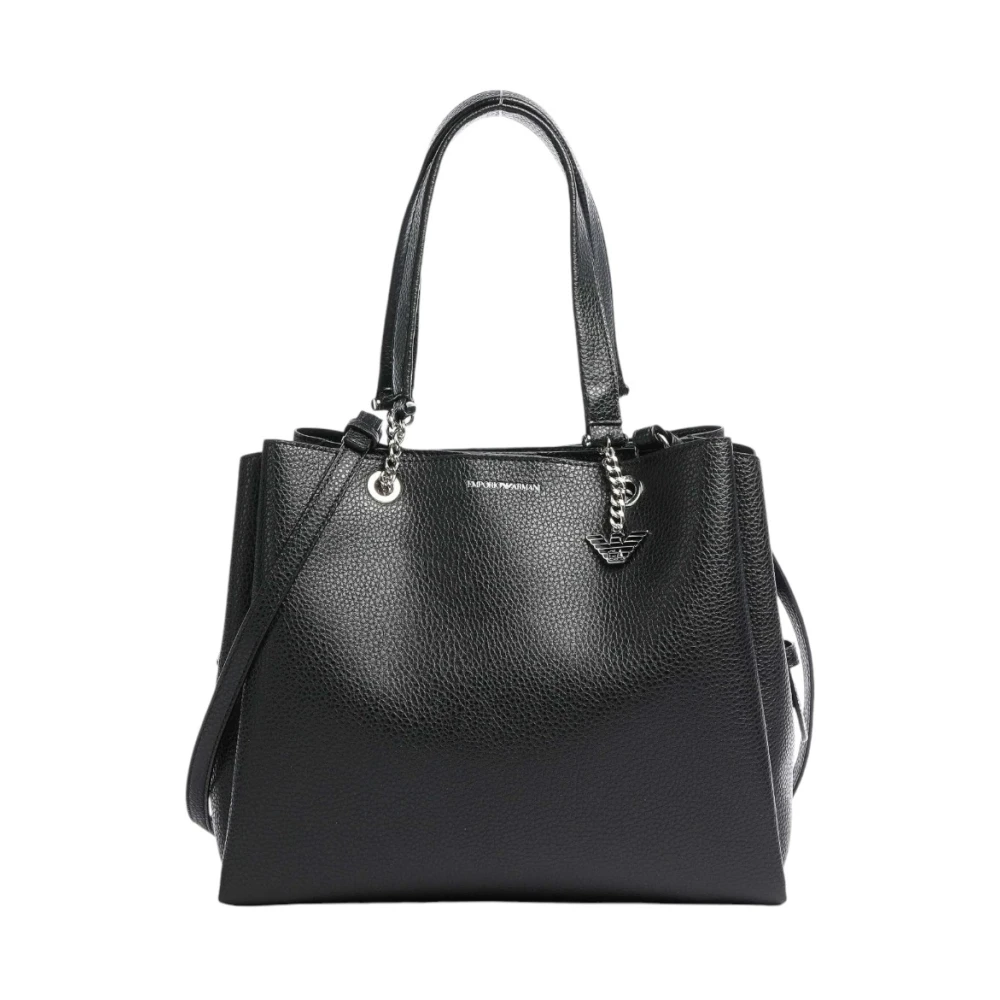 Emporio Armani Stijlvolle Leren Tas Black Dames