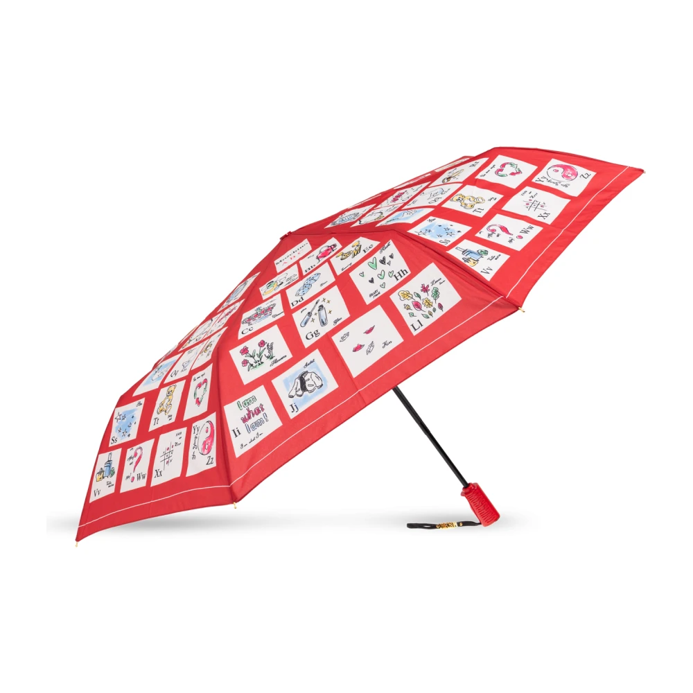 Moschino Opvouwbare paraplu met logo Red Unisex