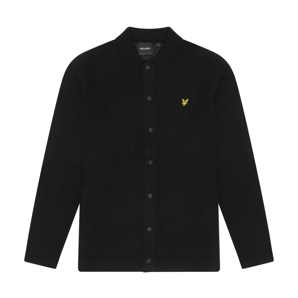 Lyle & Scott Gebreid dubbelgebreid overhemd Black Heren