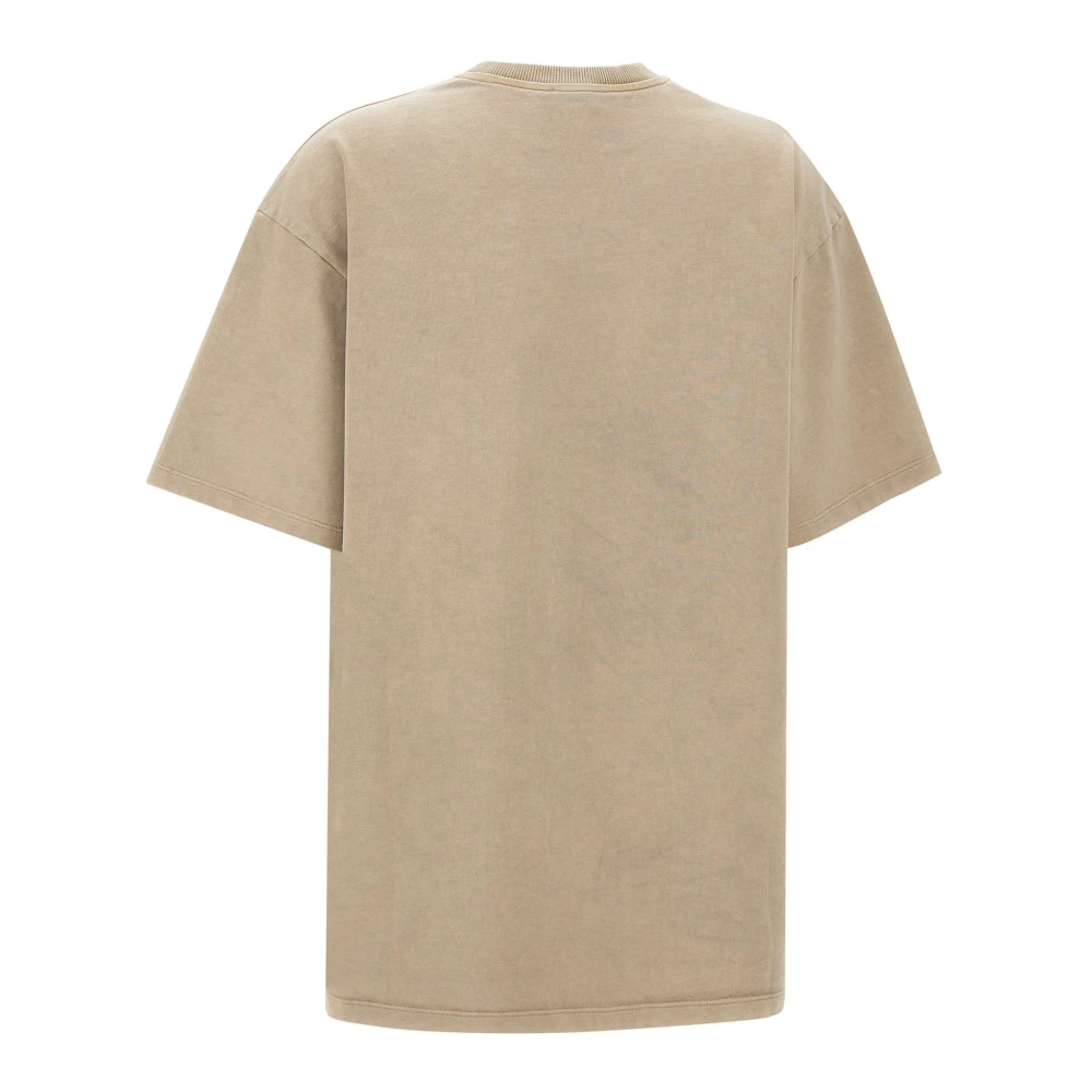 Avavav Beige Katoenen T-shirt met Geborduurd Logo Beige Dames