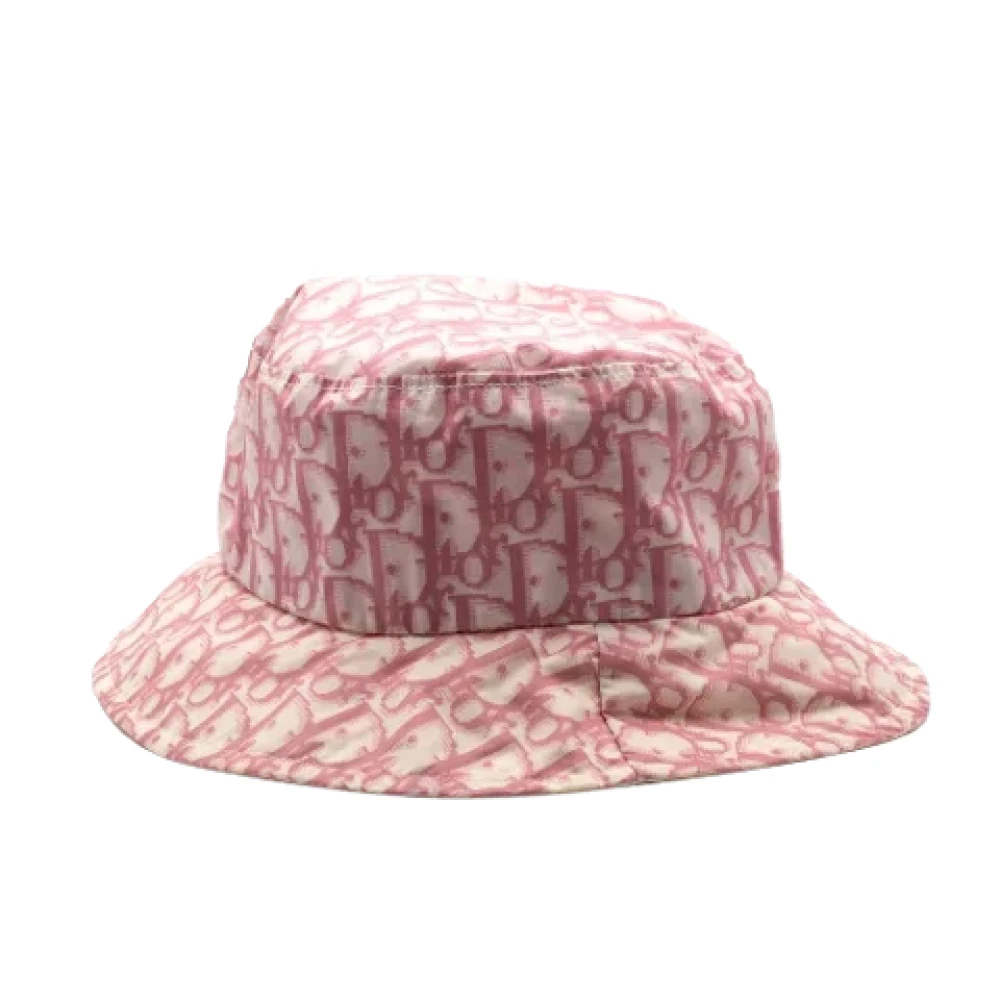 Dior Vintage Tweedehands Stoffen Hoeden en Petten Pink Dames