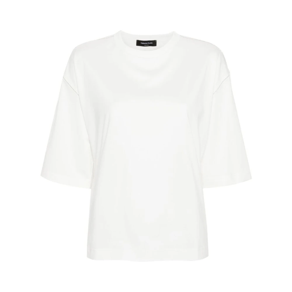 Fabiana Filippi Zachte Jersey Crew Neck T-shirt White Dames