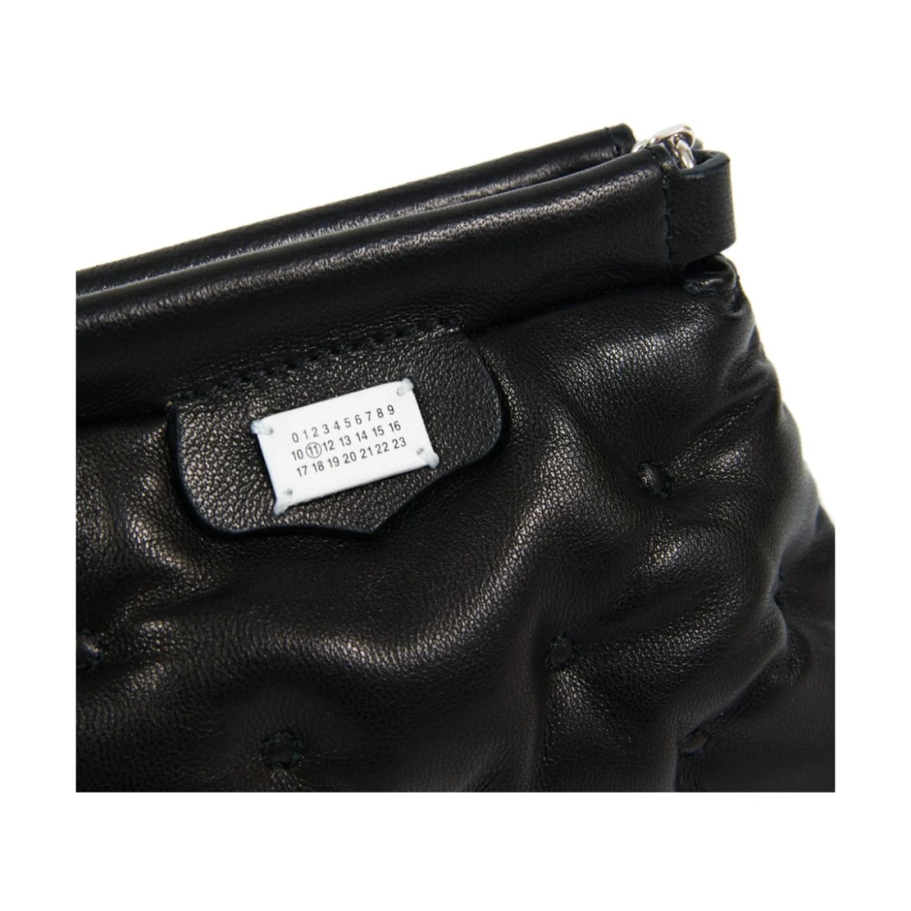 Maison Margiela Gewatteerde Zwarte Schoudertas met Ketting Black Dames