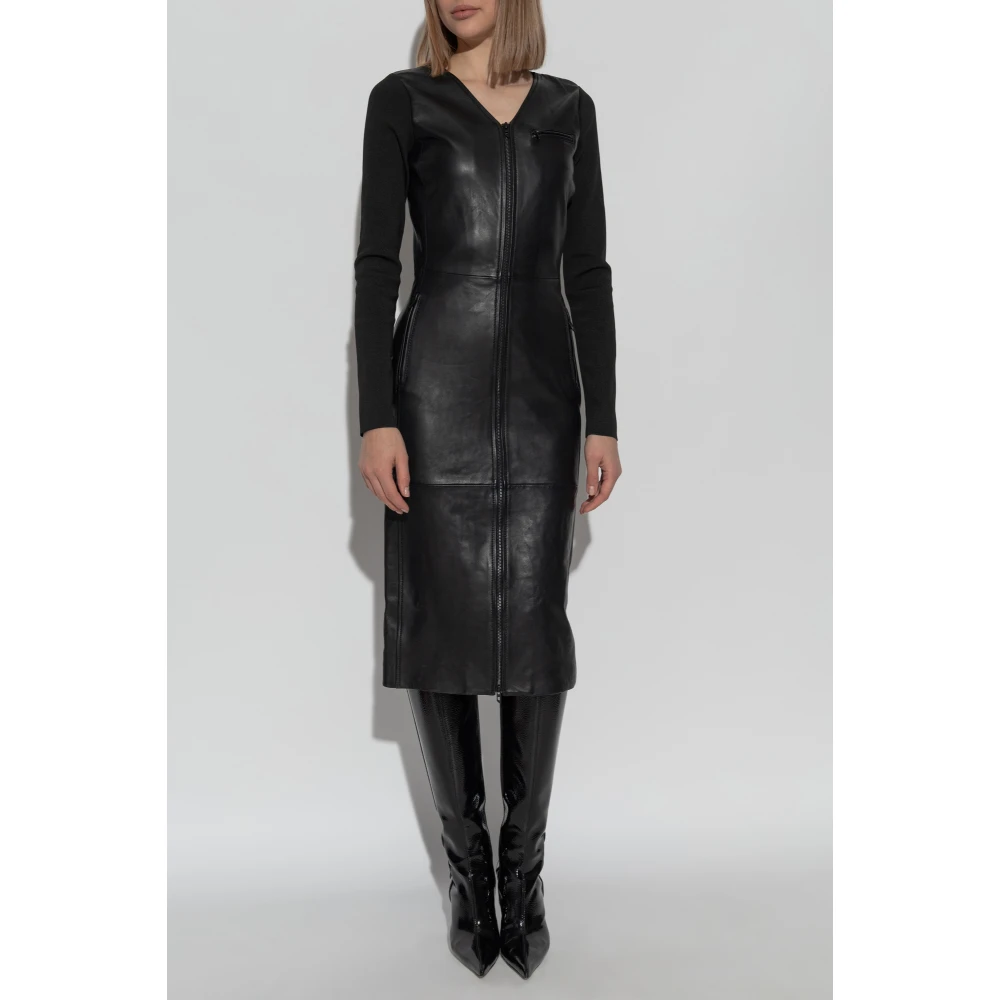 Diesel Leren jurk L-Ola Black Dames