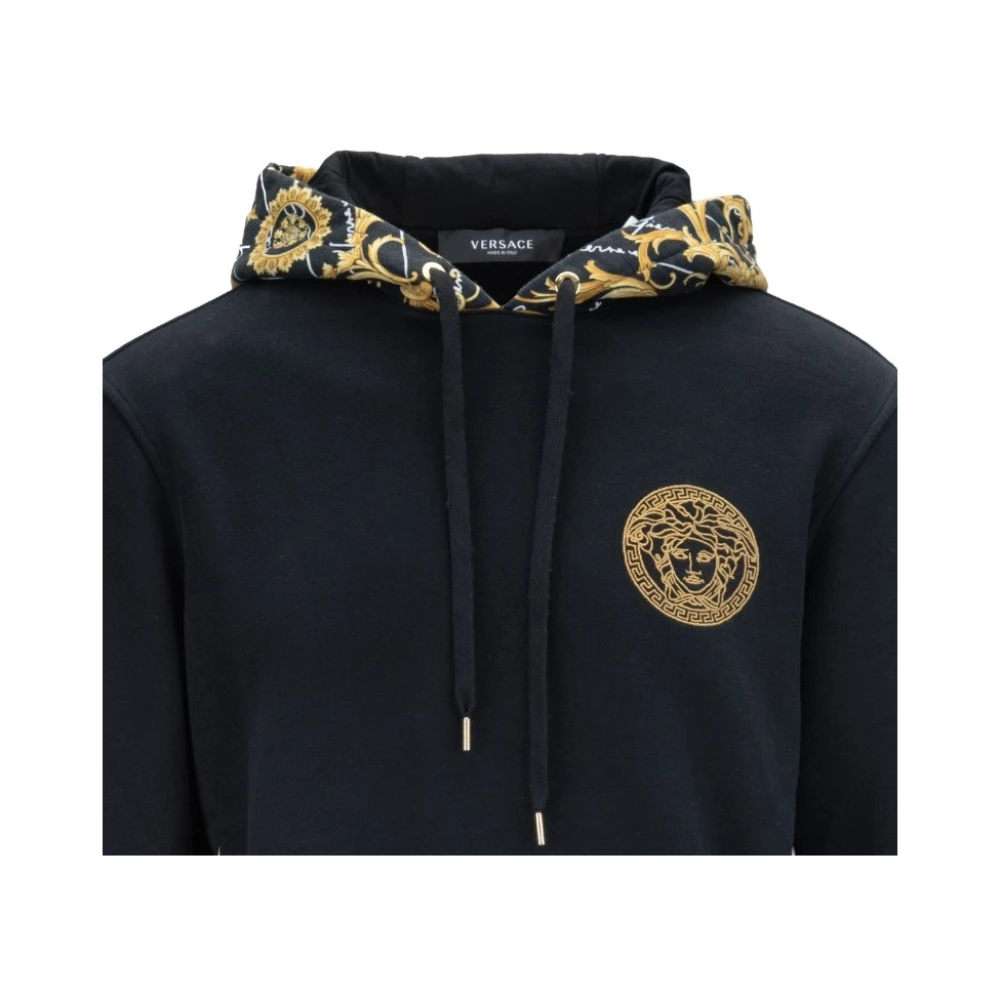 Versace Heren hoodie met Grieks stijl logo Black Heren