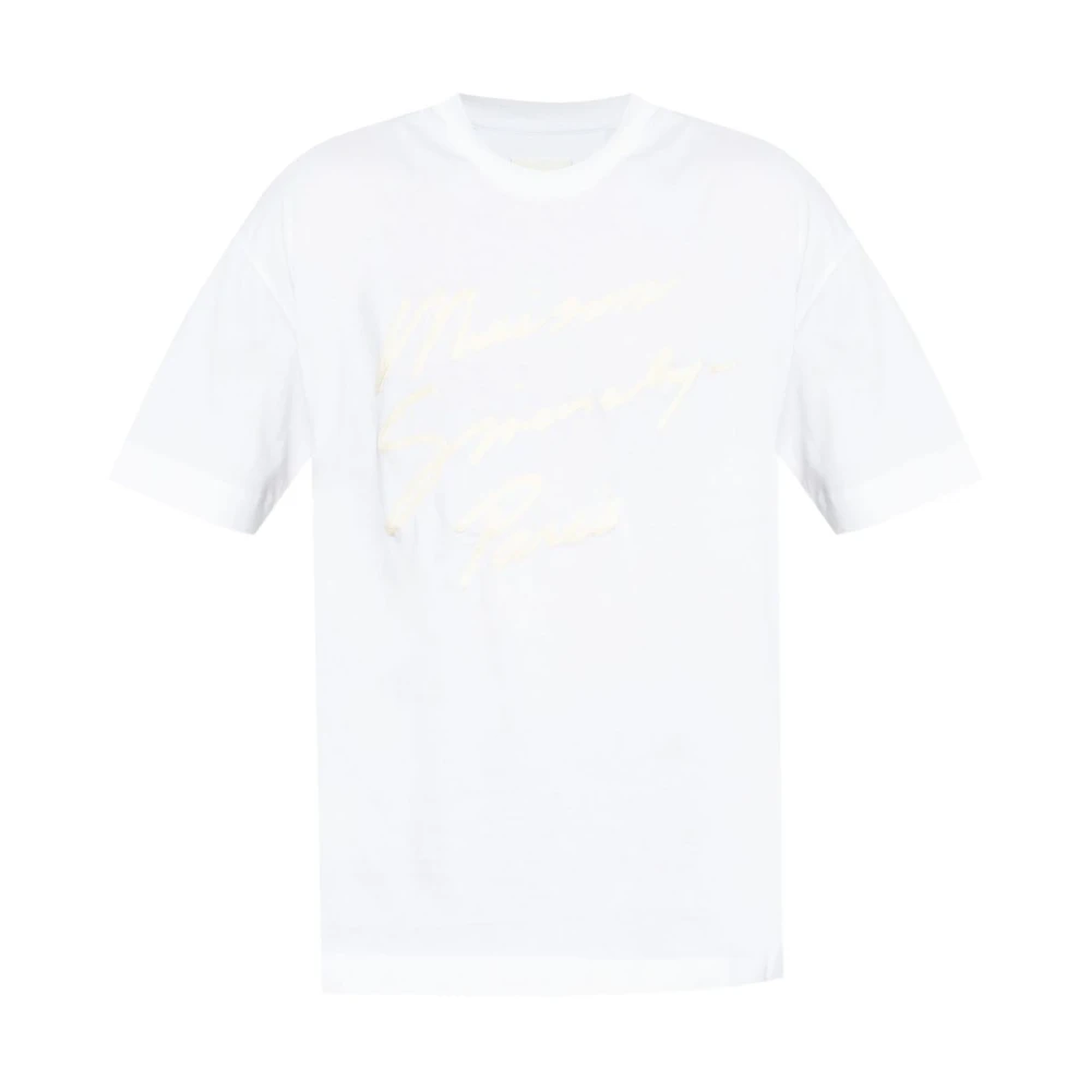 Givenchy Geborduurd Logo Jersey Crew Neck T-shirt White Heren