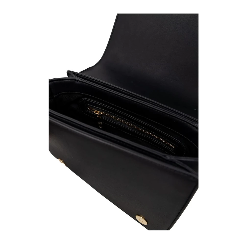 Love Moschino Gestructureerde polyurethaan handtas voor vrouwen Black Dames