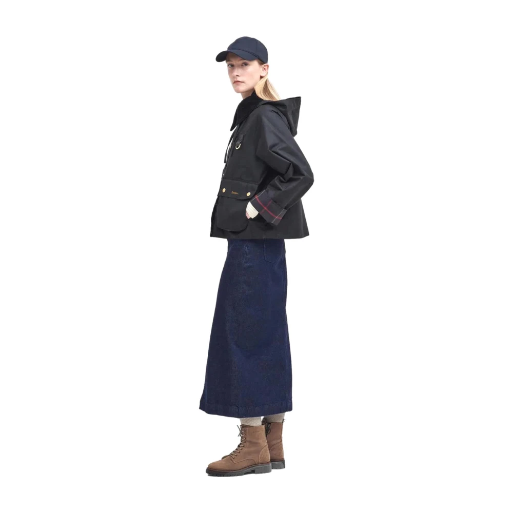 Barbour Zwarte Reighton Wax Jas Black Dames