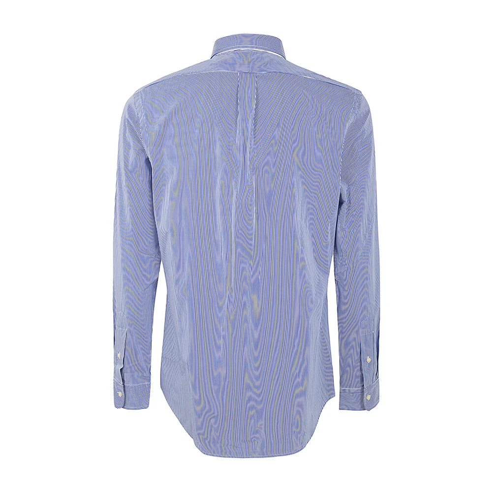 Polo Ralph Lauren Blauw Wit Hairline Gestreept Slim Fit Overhemd Blue Heren