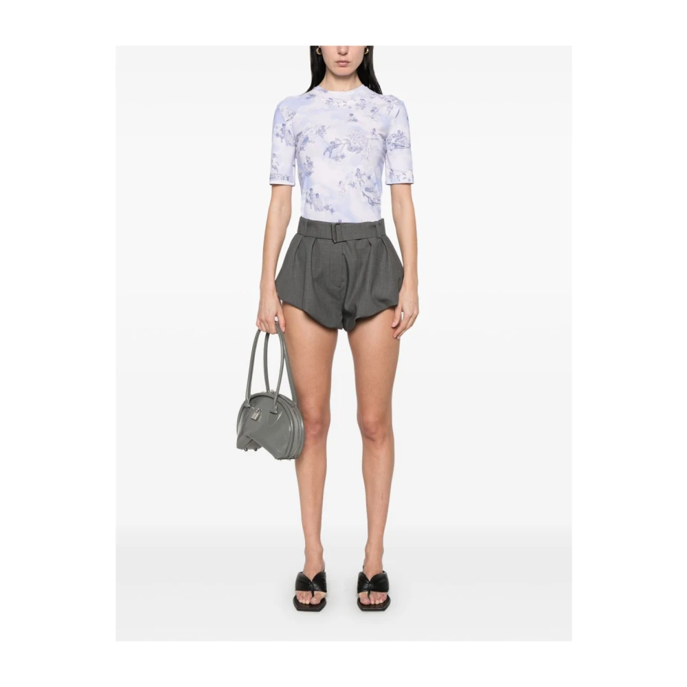 Off White Lichtblauwe Logo Print Top Blue Dames