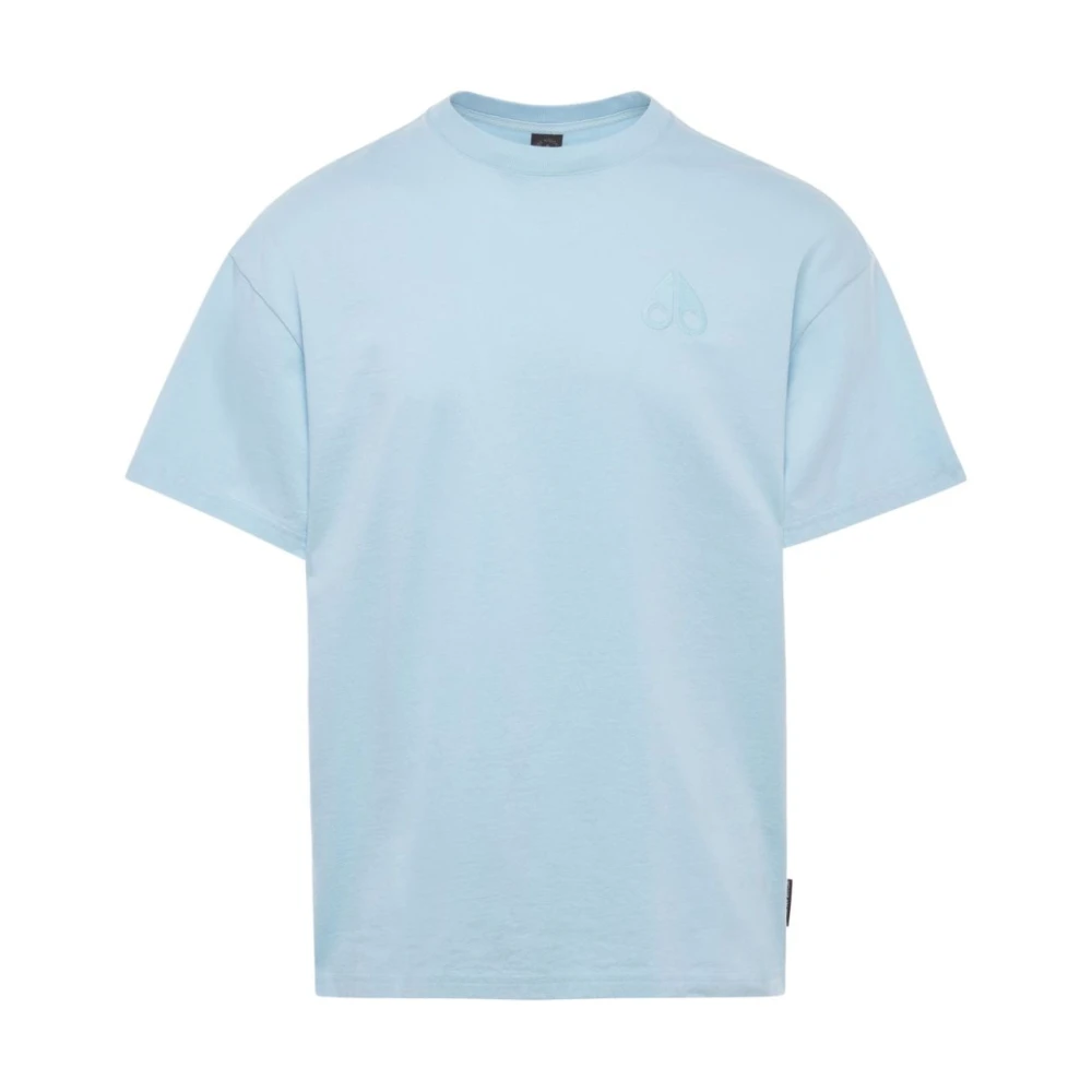 Moose Knuckles Blauwe Geborduurde Logo T-shirts en Polo's Blue Heren