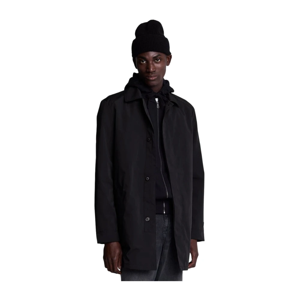 Lyle & Scott Tonal Eagle Mid-Length Jas Black Heren
