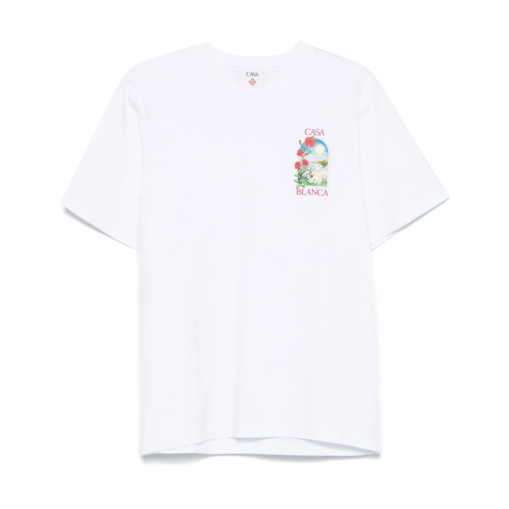 Casablanca Witte T-shirts en Polos met Logo Print White Heren