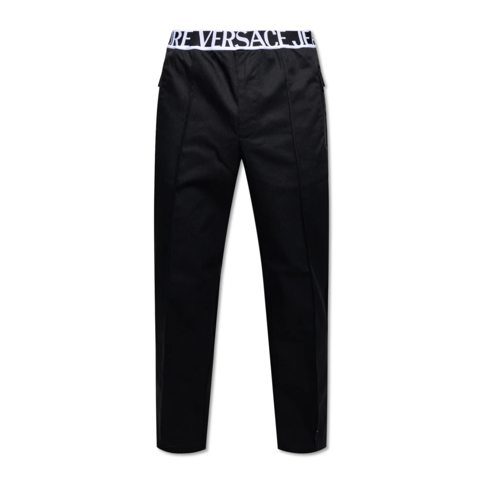 Versace Jeans Couture Byxor med elastisk midja Black, Herr