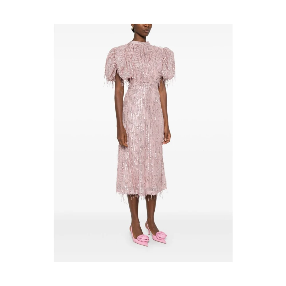 Rotate Birger Christensen Pailletversierde Roze Jurk Pink Dames