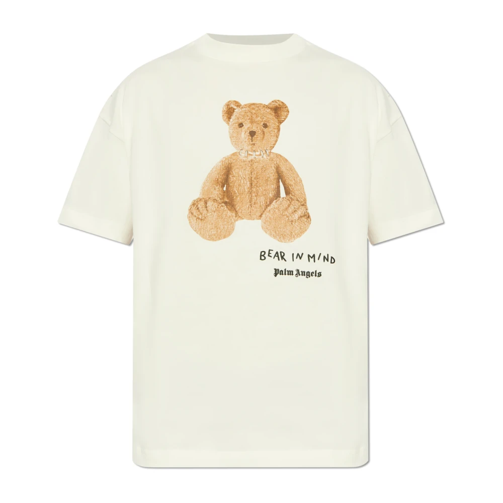 Palm Angels T-shirt met print Beige Heren